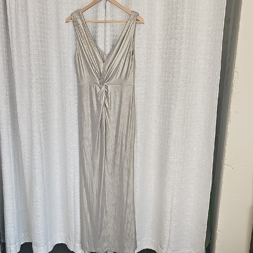 Calvin Klein Shimmering Silver Maxi Dress